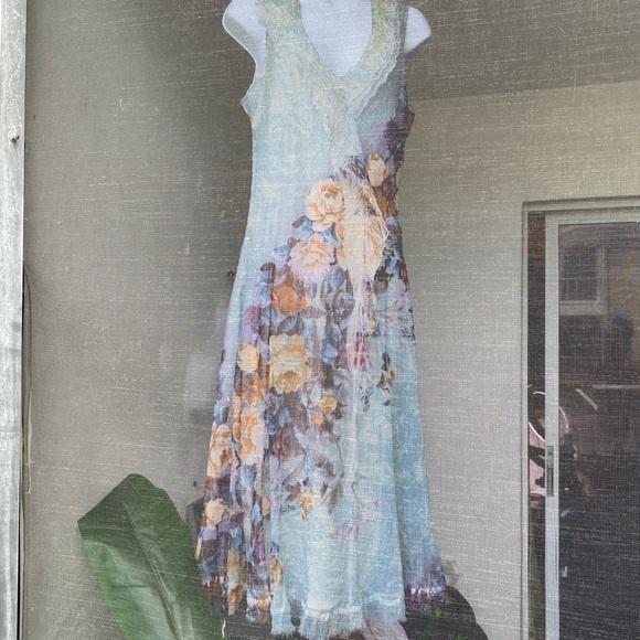 Komarov Pastel Crinkle Chiffon Midi Dress w/ Slip – Size XL - Picture 9 of 9